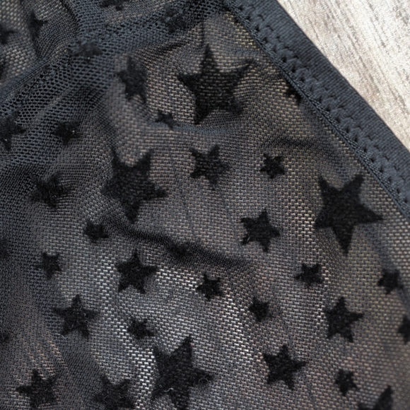 Last 1! Celeste Star Sheer Mesh Bralette Black - Picture 4 of 6